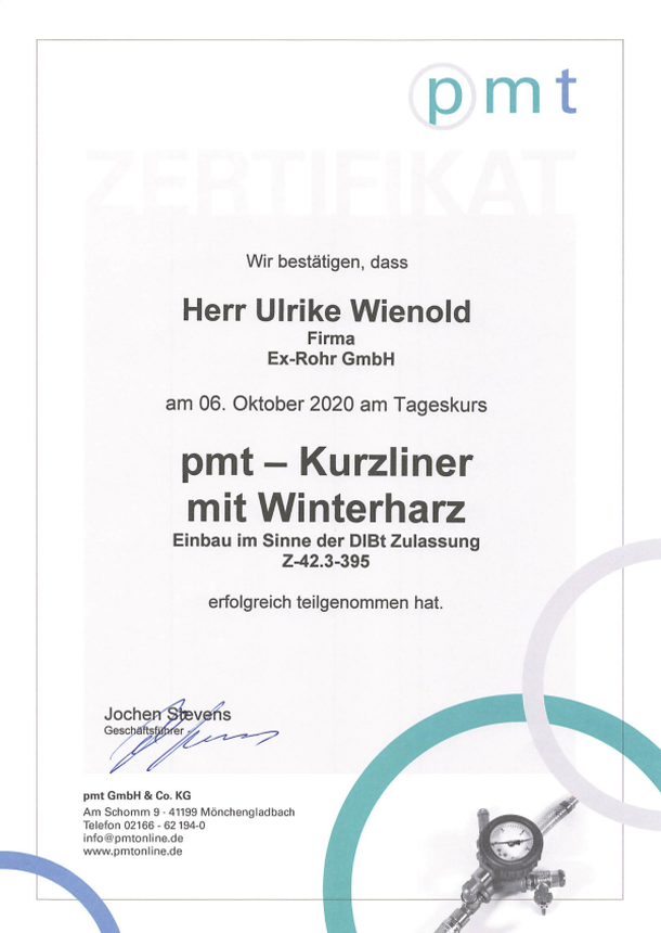 Zertifikat Kurzliner mit Winterharz